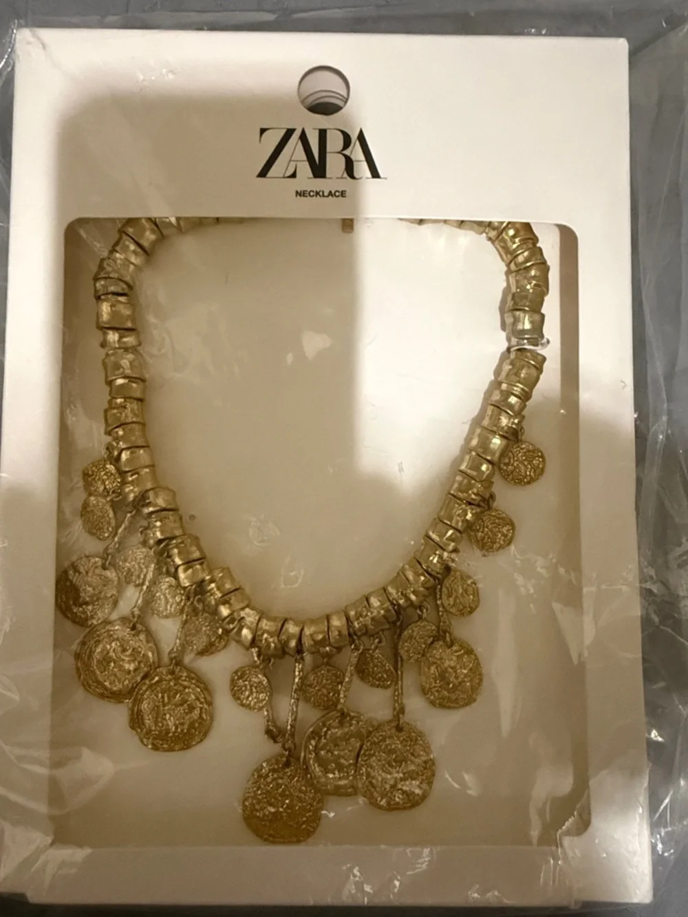 ZARA Gold Layered Coin Pendant Necklace - Picture 1 of 2